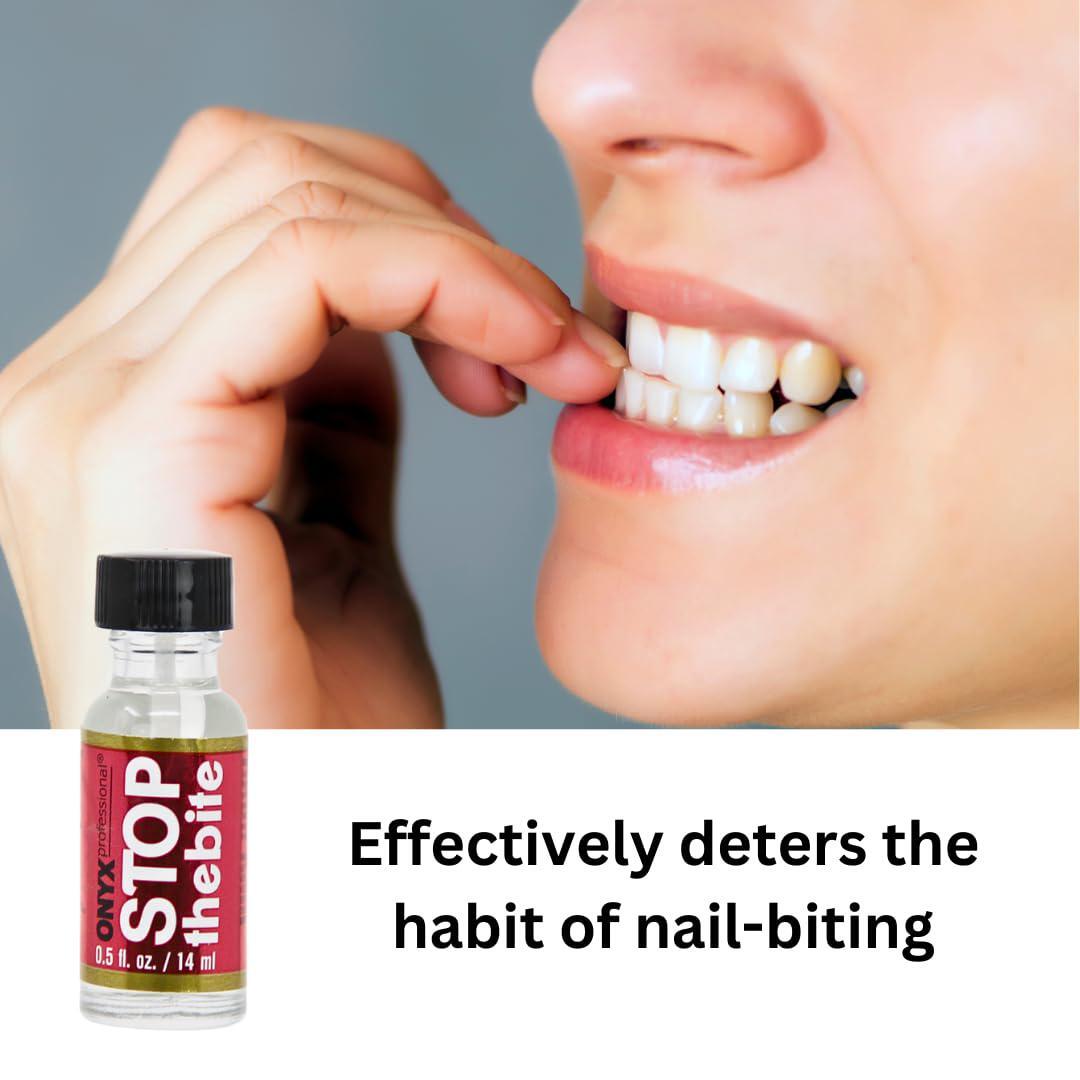 Onyx Stop the Bite Nail Biting Prevention Polish - Bitter Deterrent, Promotes Nail Growth, 0.5 Fl Oz