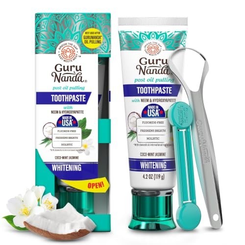 Hydroxyapatite Toothpaste with Neem & Xylitol - Fresh CocoMint Jasmine Flavor, 4.2oz