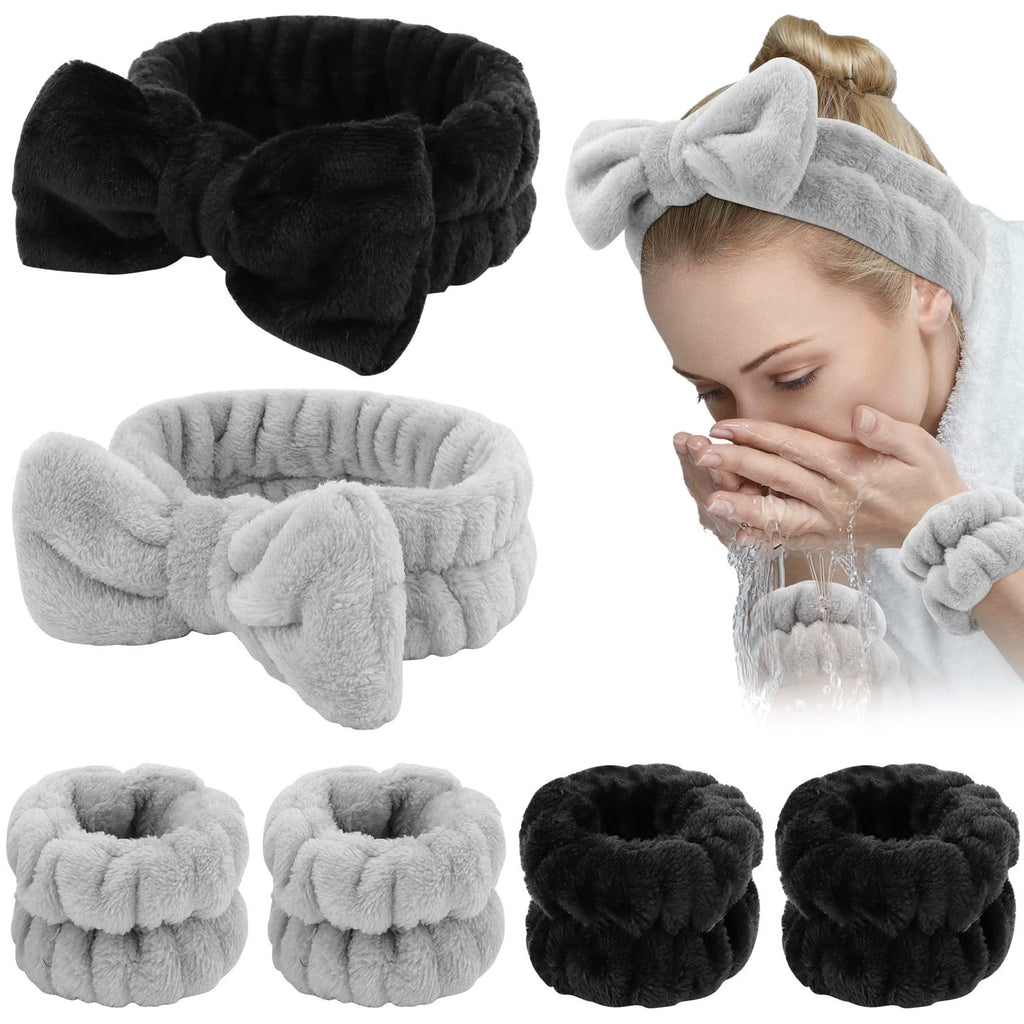 Spa Headband and Wristband Set - Absorbent, Comfortable, 6 Pieces