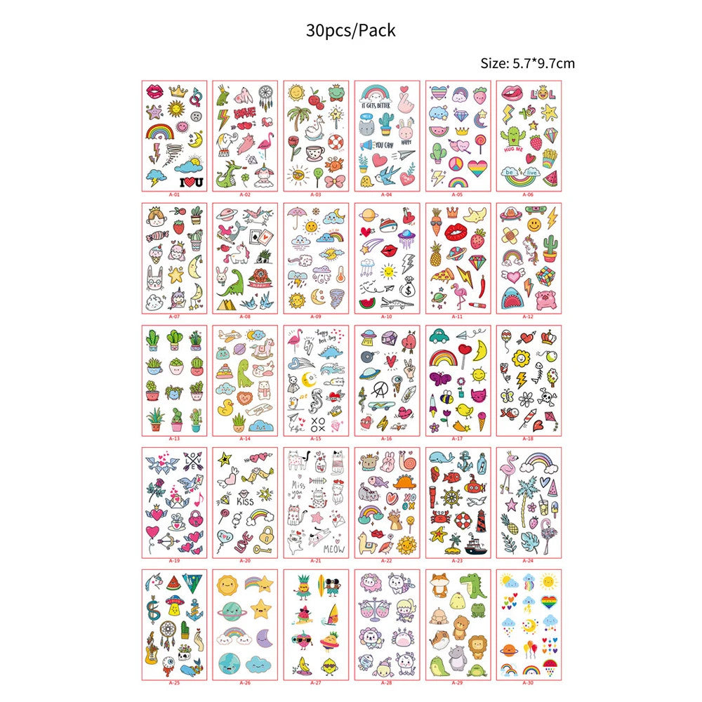 Waterproof Temporary Tattoos Set – Butterfly, Rose & Feather Stickers (Disposable)