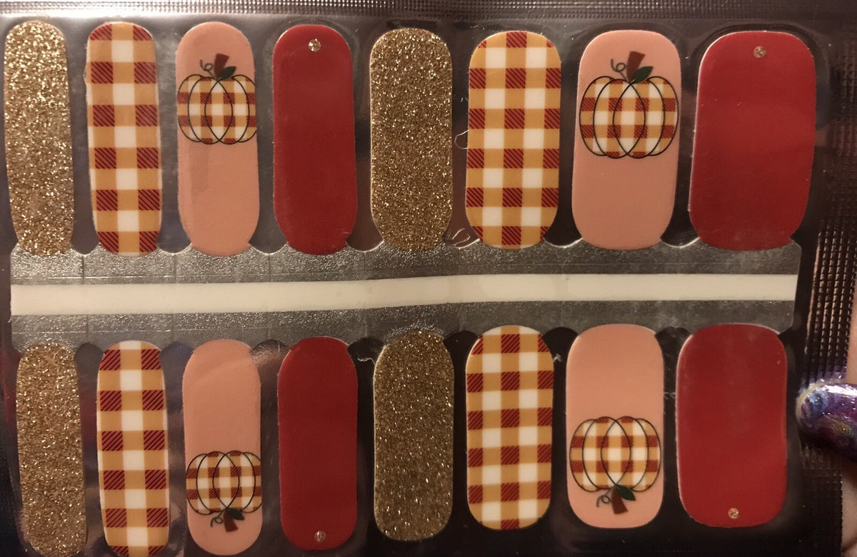 Nail Polish Strips Halloween Pumpkin Season 16 Count Manicure Decor