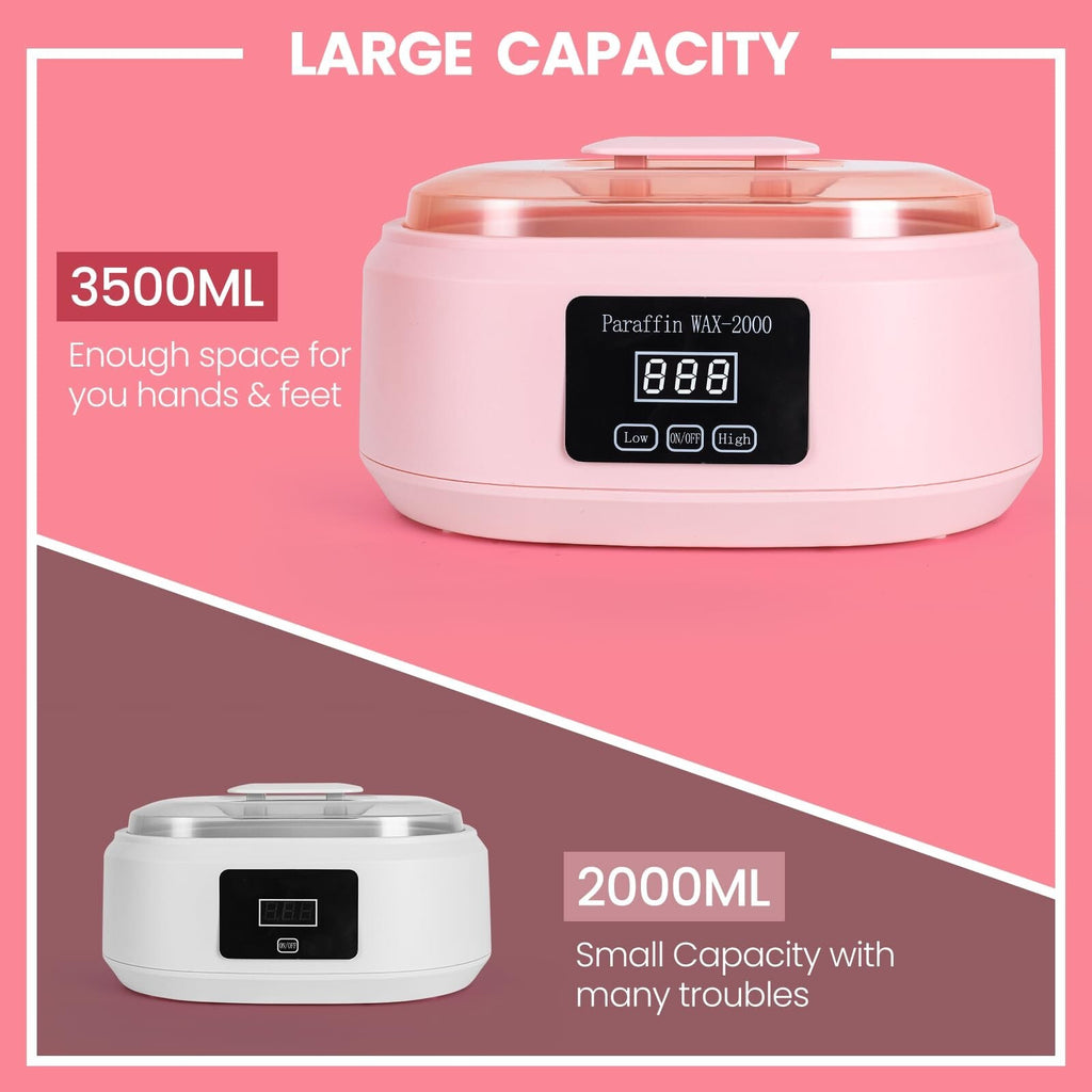 Paraffin Wax Machine for Hands and Feet - 3500ml Spa Hot Wax Kit with 6 Wax Packs
