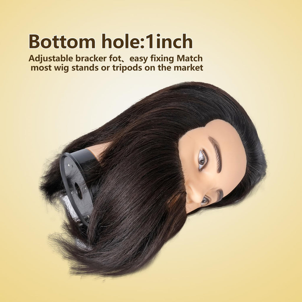 Male Mannequin Head with Human Hair 12'' for Barber & Cosmetology Training
