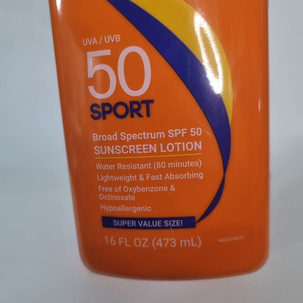 Sport Sunscreen Lotion SPF 50 - 16 fl oz Pack of 3, Water-Resistant Sun Protection