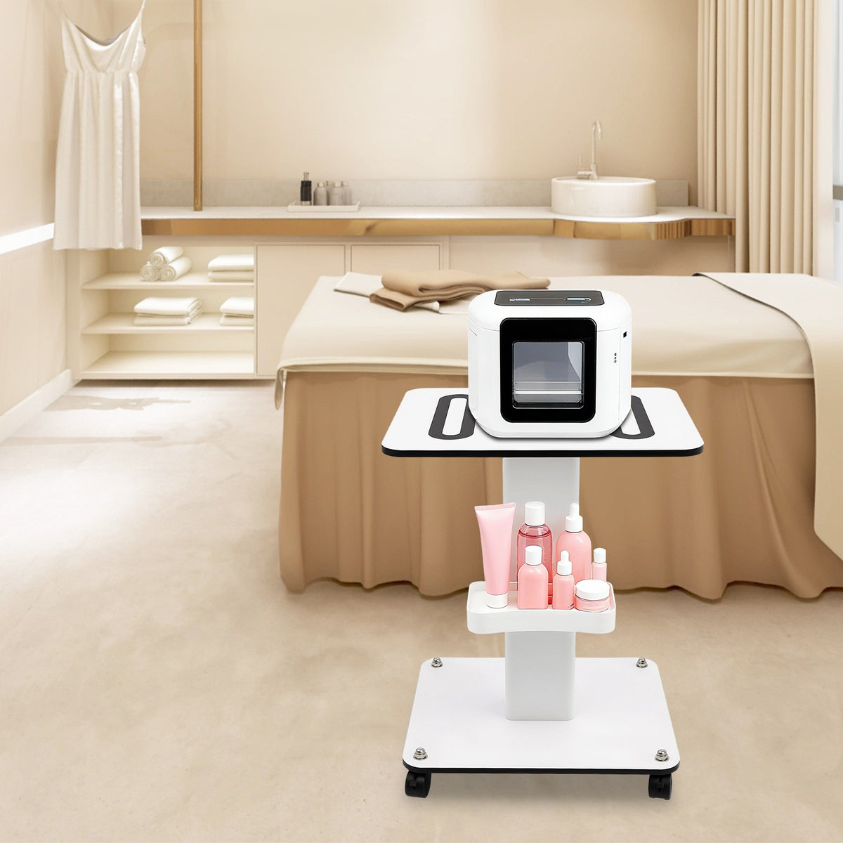 Salon Trolley Cart with Wheels - Spacious Beauty Organizer for Spa & Salon