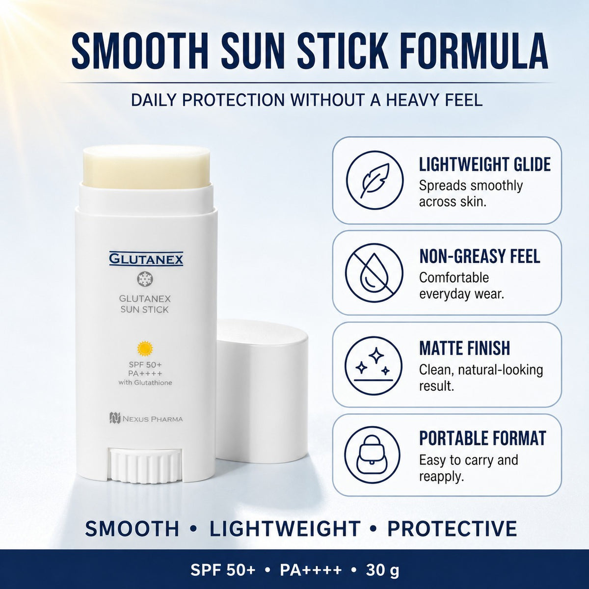 SPF 50+ Mineral Sun Stick Sunscreen Non-Greasy Portable UV Blocker