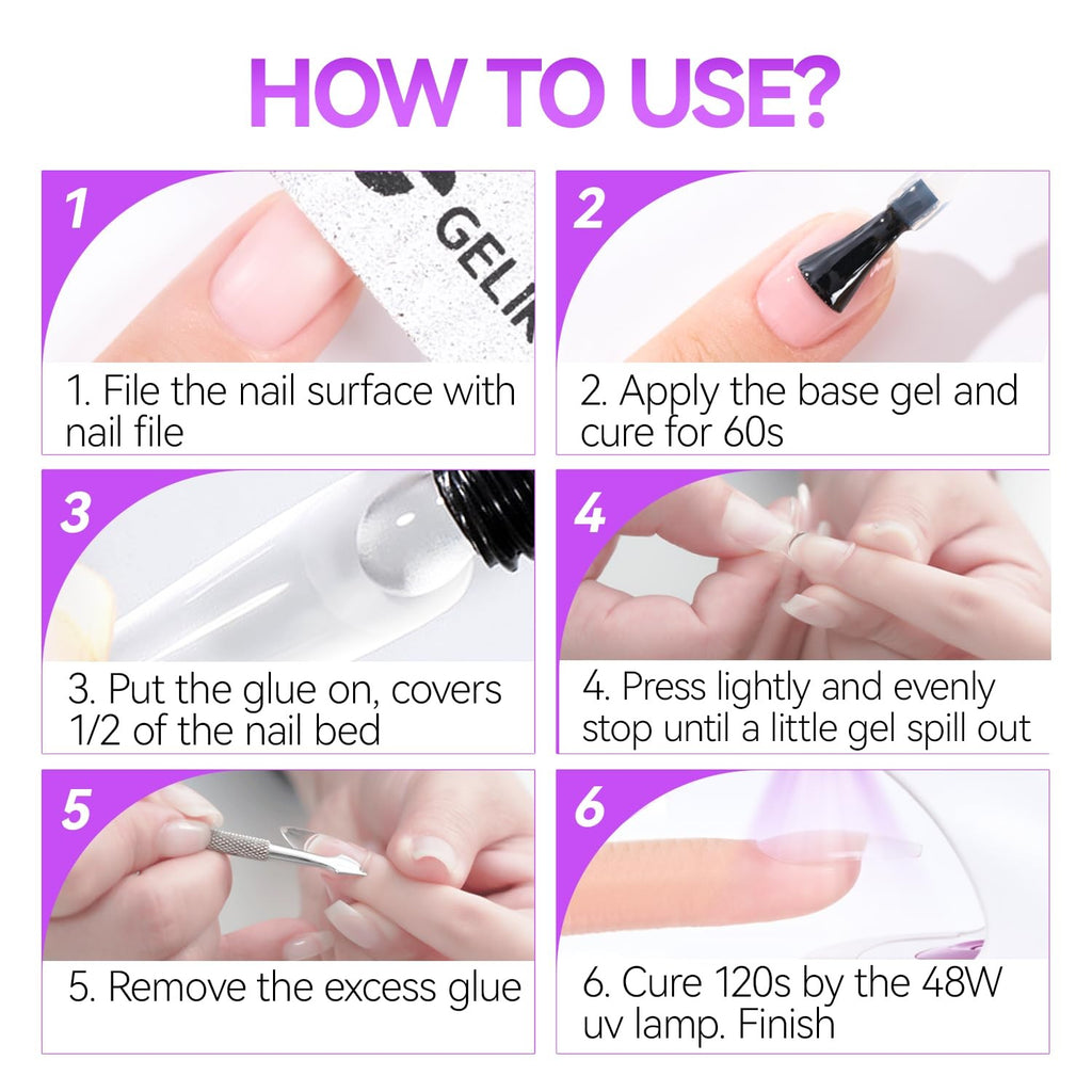 Solid Nail Glue Gel for Press-On Tips - Long-Lasting 30g