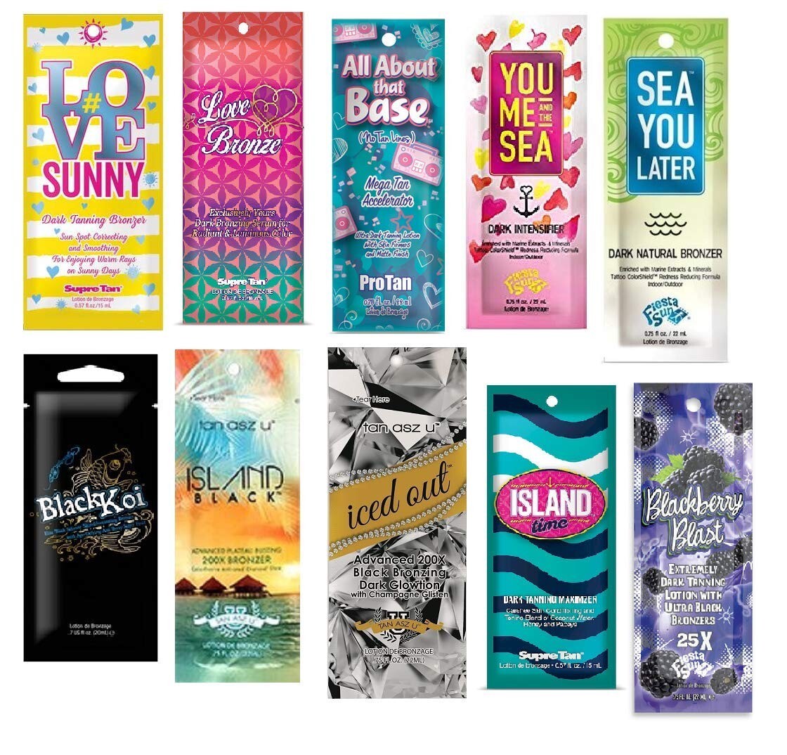 Premium Tanning Lotion Packets - Bronzers & Intensifiers for Sunbed Use