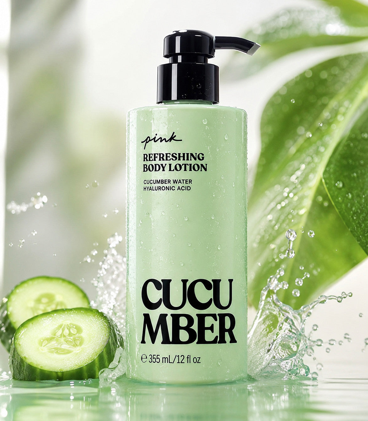 Pink Cucumber Body Lotion - Refreshing 12 Oz / 355 ml for Women