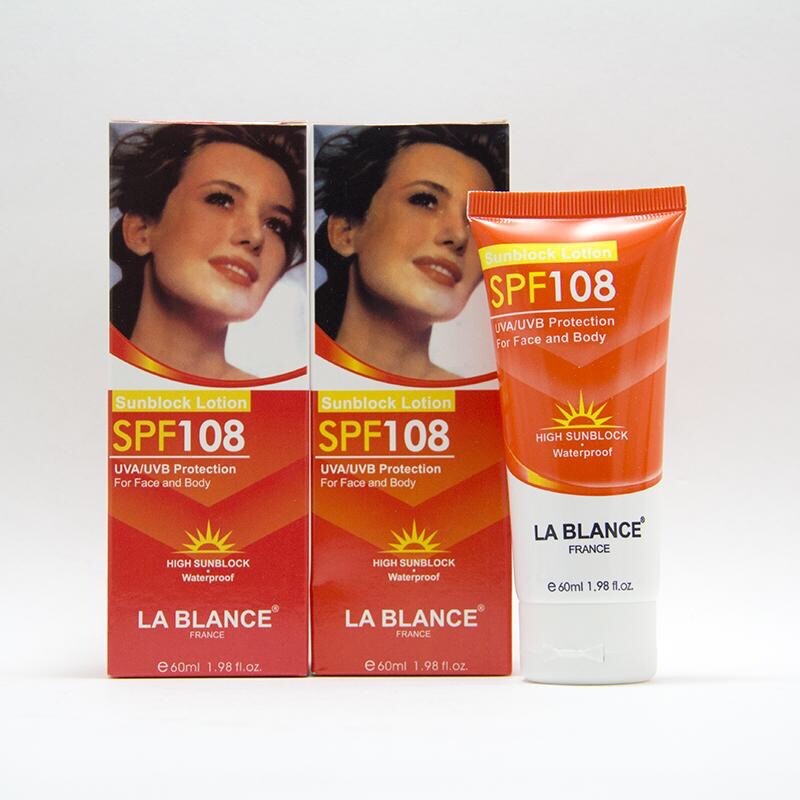 SPF 108 Sunscreen Sunblock Lotion - 60ml, Pack of 2, Broad Spectrum UV Protection