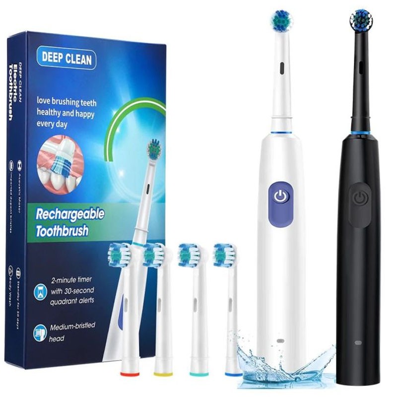 Electric Toothbrush Rechargeable 5 Modes with 4 Brush Heads - USB Type-C