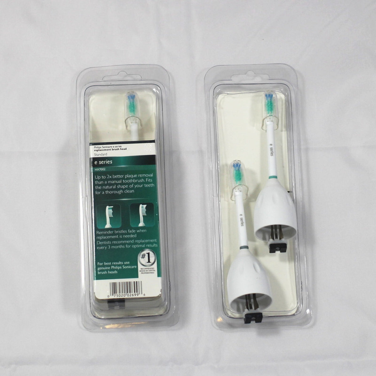 2-Pack Philips Sonicare E-Series HX7002 Replacement Toothbrush Heads - Sealed, Fits All Essence 5000 Series