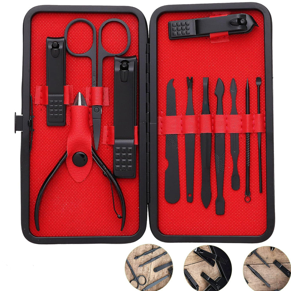 12-Piece Manicure and Pedicure Kit with Stainless Steel Nail Clippers and Tools
