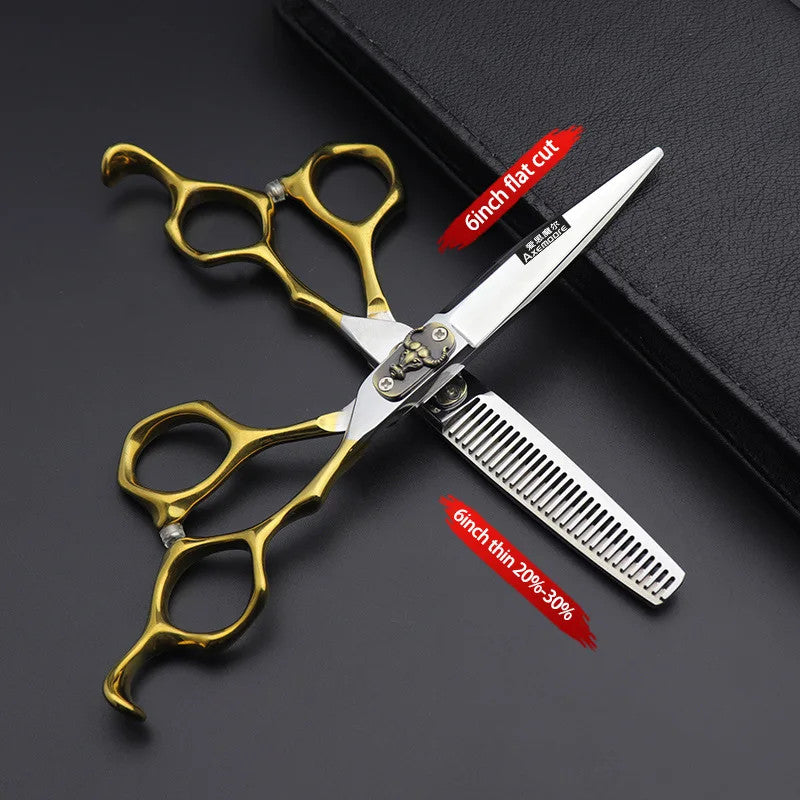 Professional Hair Thinning Scissors & Barber Shears Set - 6 Inch