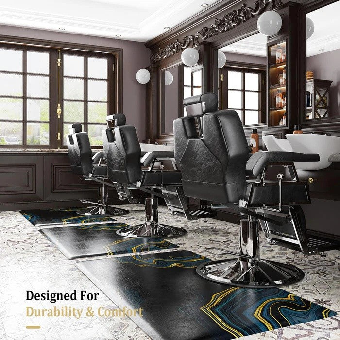 3x5 Salon Floor Mat with 24 Inch Round Cutout for Barber Chairs - Anti-Fatigue Support