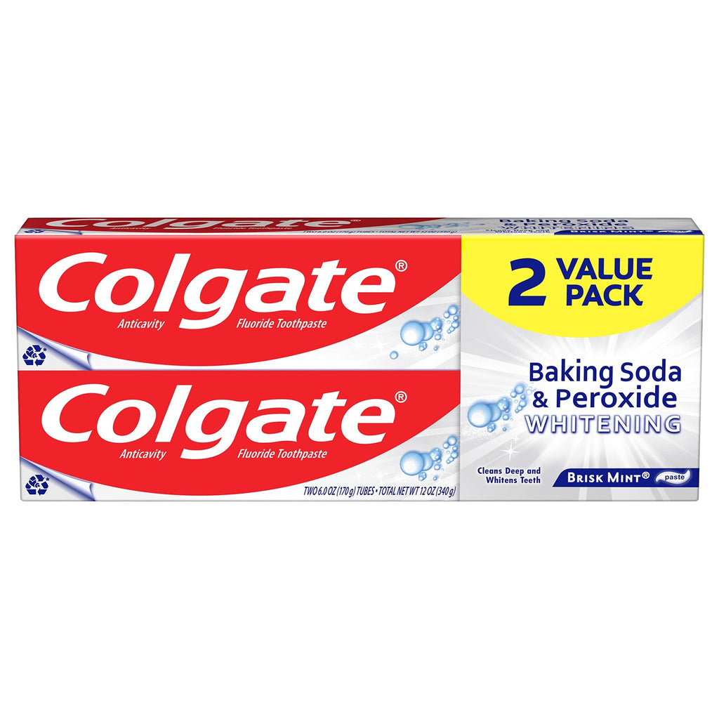 Whitening Toothpaste with Baking Soda & Peroxide - 6oz Pack of 2
