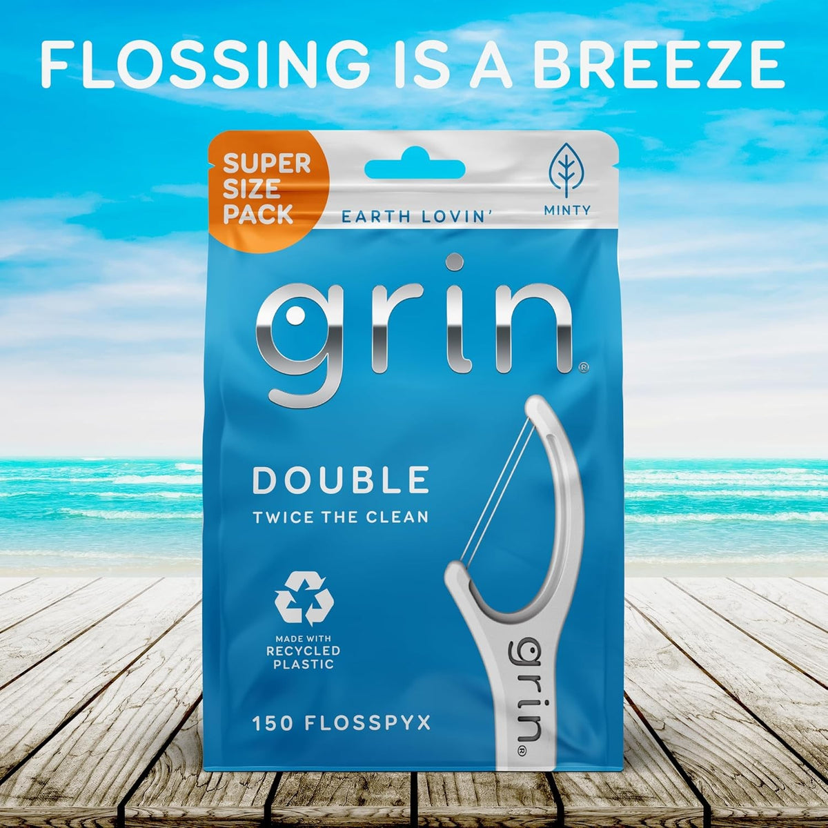 Dental Floss Picks 150 Count - Minty Flavor Eco-Friendly Recyclable