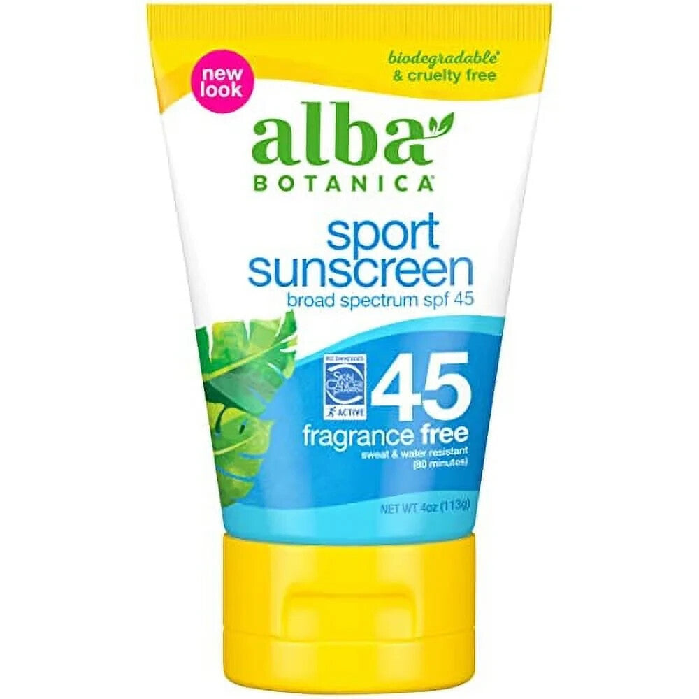 2 Pack Broad Spectrum SPF 45 Sunscreen Lotion for Face & Body - Water-Resistant, Cruelty-Free, Fragrance-Free, 4 oz