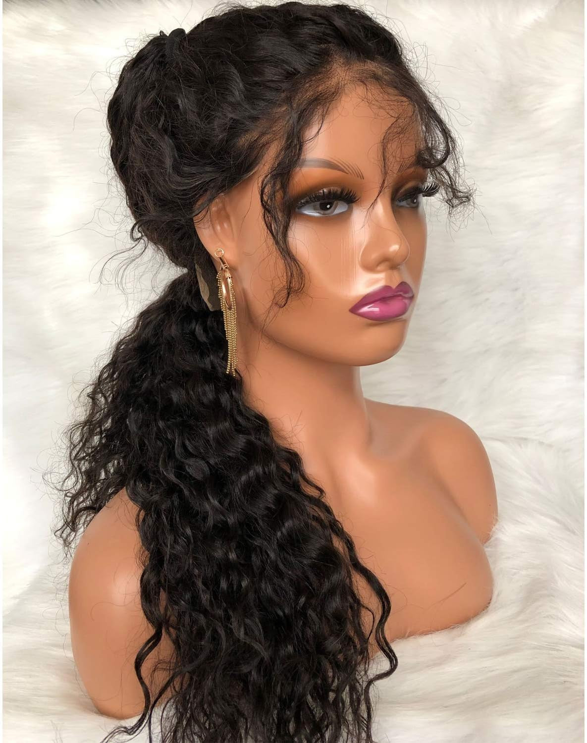 Realistic Female Mannequin Head with Shoulders for Wigs & Display