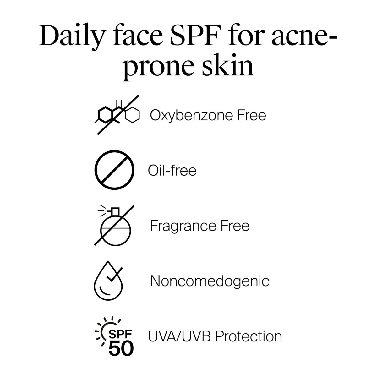 Broad Spectrum SPF 50 Sunscreen Lotion for Acne-Prone Skin - Water-Resistant, Oil-Free, Fragrance-Free, 3 oz