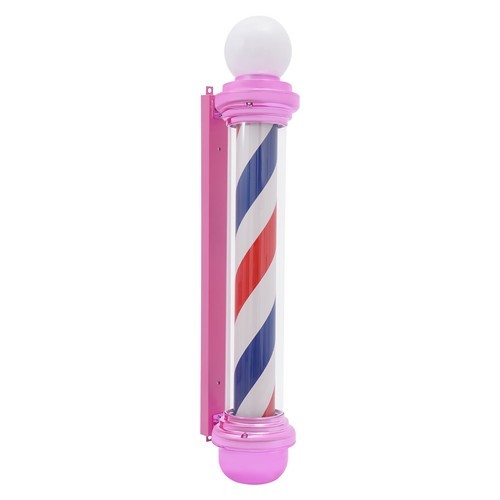 15W Wall-Mounted LED Barber Pole Light for Barbershops & Salons, Pink Exterior
