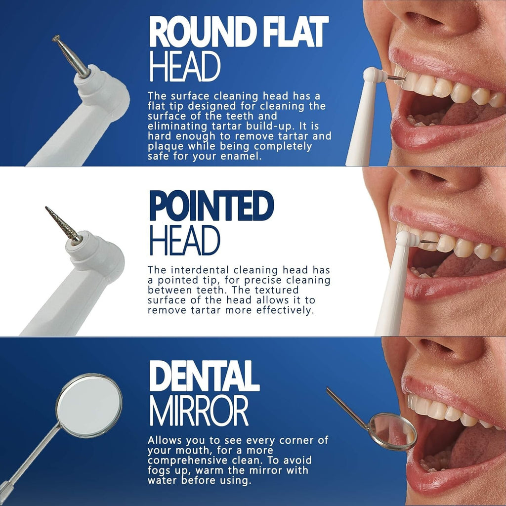 Ultrasonic Tooth Cleaner Kit for Dental Plaque Tartar & Stain Removal