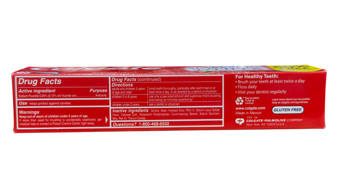 Colgate Sparkling White Cinnamint Gel Toothpaste Pack - 4 oz, Anticavity