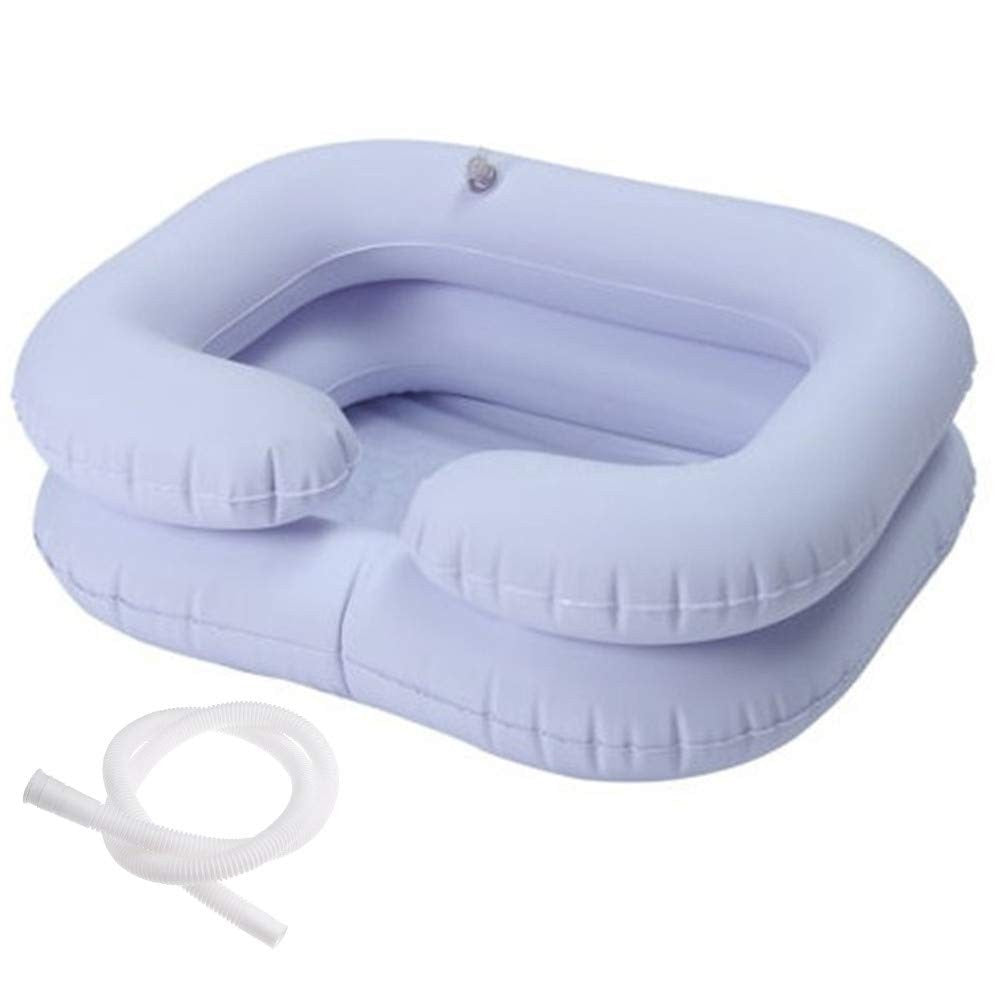 Inflatable Portable Hair Washing Basin with 2 Chambers for Elderly & Camping