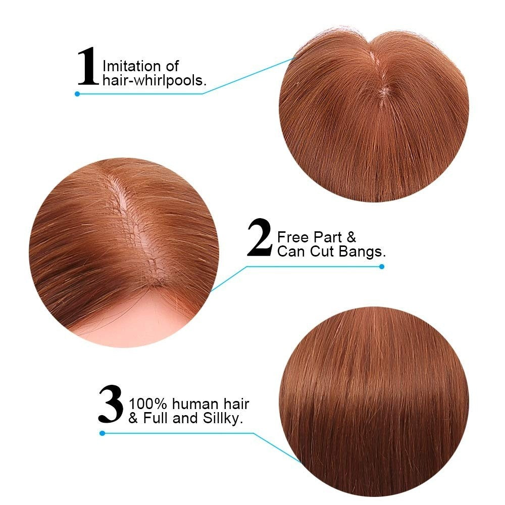 18-Inch Real Human Hair Mannequin Head for Hair Styling and Training - Dark Brown