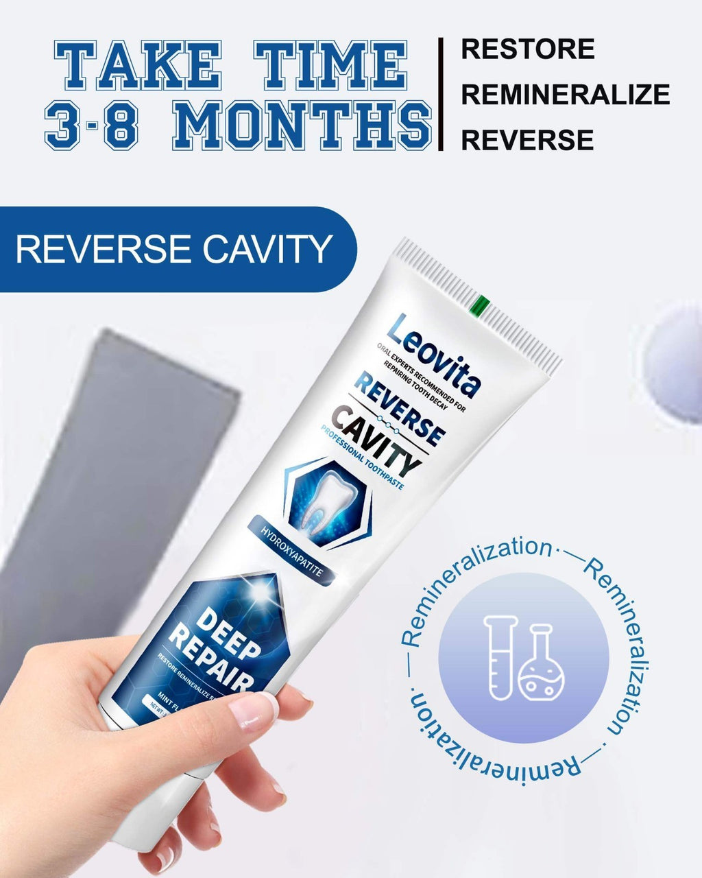 Hydroxyapatite Toothpaste for Cavity Reversal & Enamel Repair Fluoride-Free 3.52 OZ
