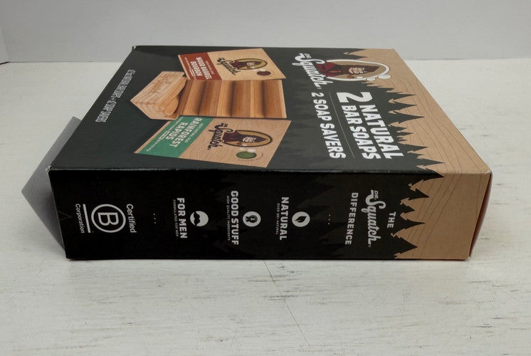 Natural Bar Soap Gift Set with Wooden Savers - Bourbon & Rainforest Scents