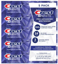 Crest 3D White Advanced Whitening Toothpaste - 5.2 oz Pack of 5