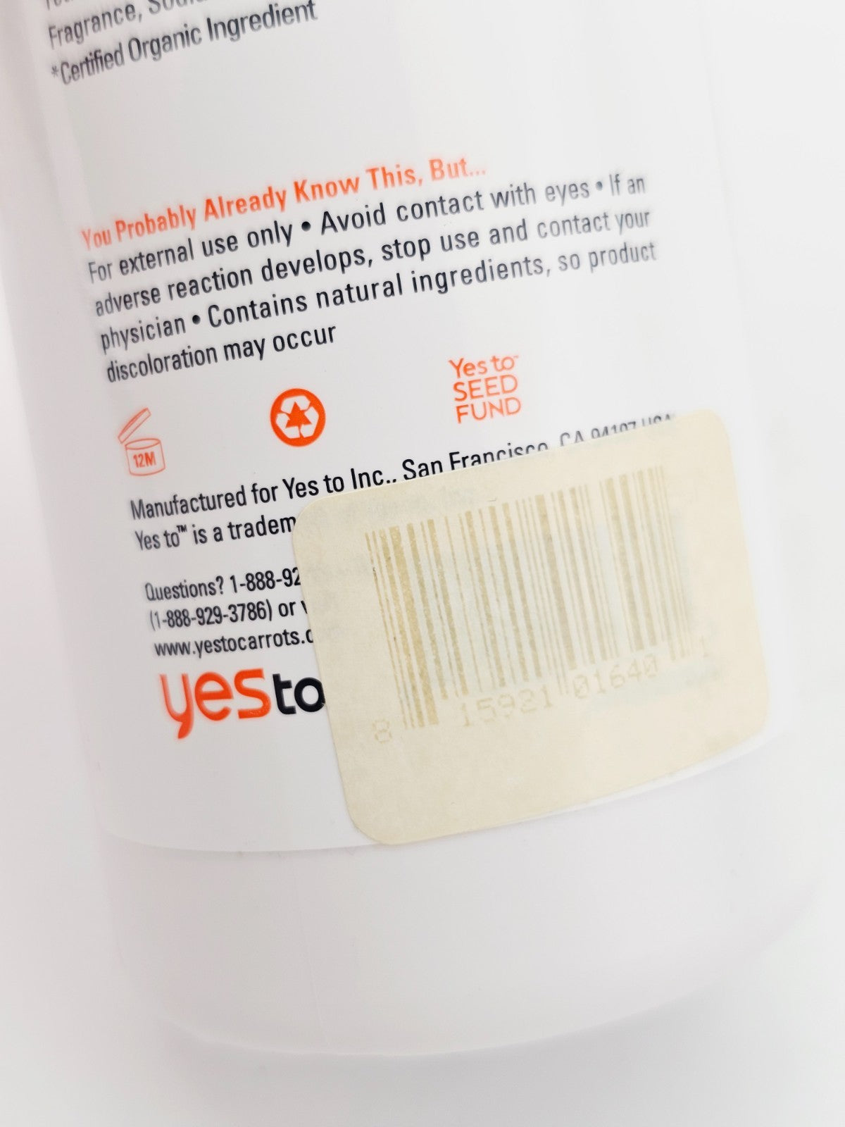 Yes To Carrots Nourishing Body Wash 16.9 oz Pack of 2