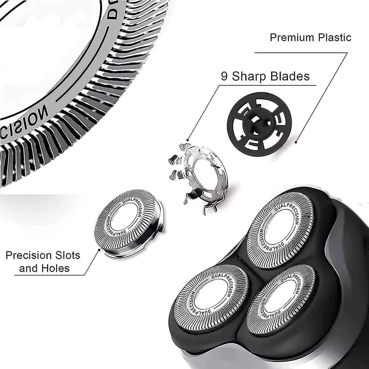 3 Pack Replacement Shaver Heads for Philips Norelco Aquatec Razors