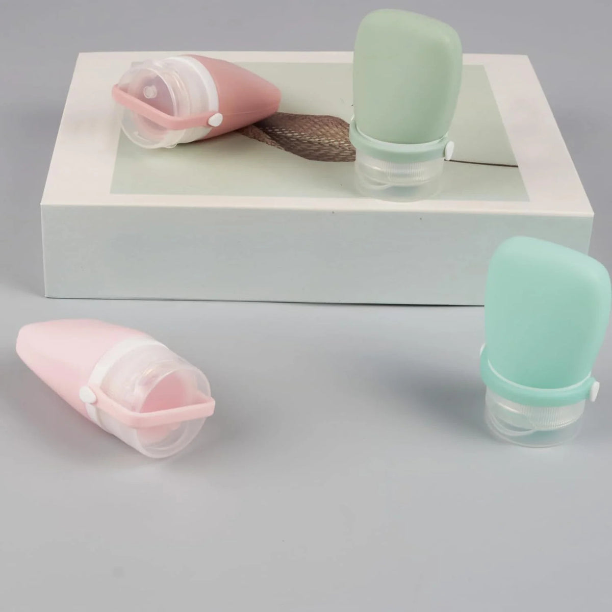 4-Pack TSA Approved Silicone Travel Bottles - Leakproof Toiletry Containers