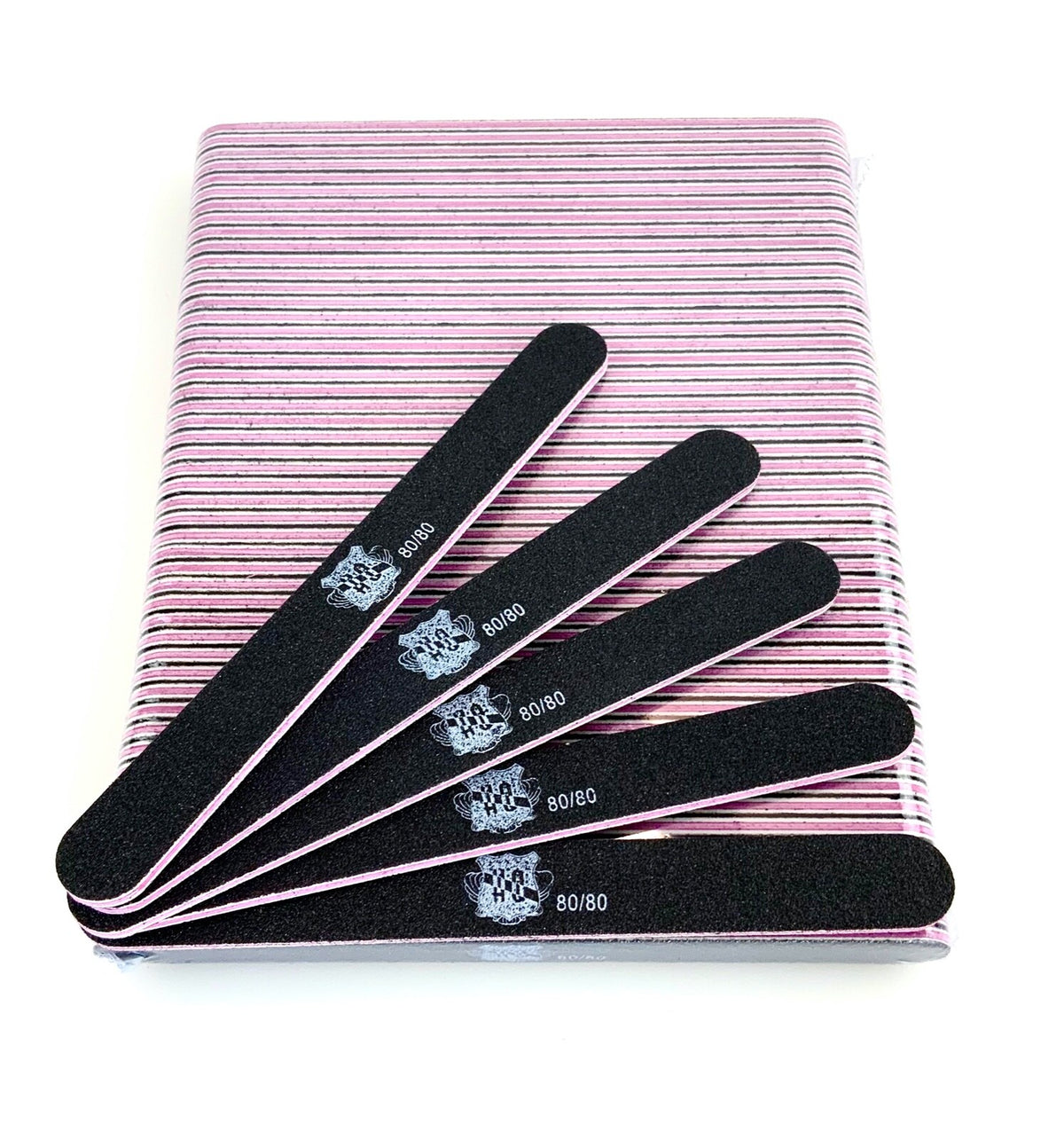 50 Pcs Round Nail File 80/80 Grit - Beauty Headquarters