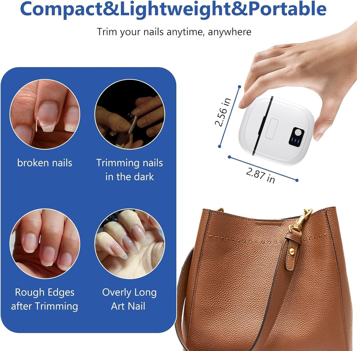 Electric Toe Nail Clippers for Thick Nails - Rechargeable, Low Noise Trimmer