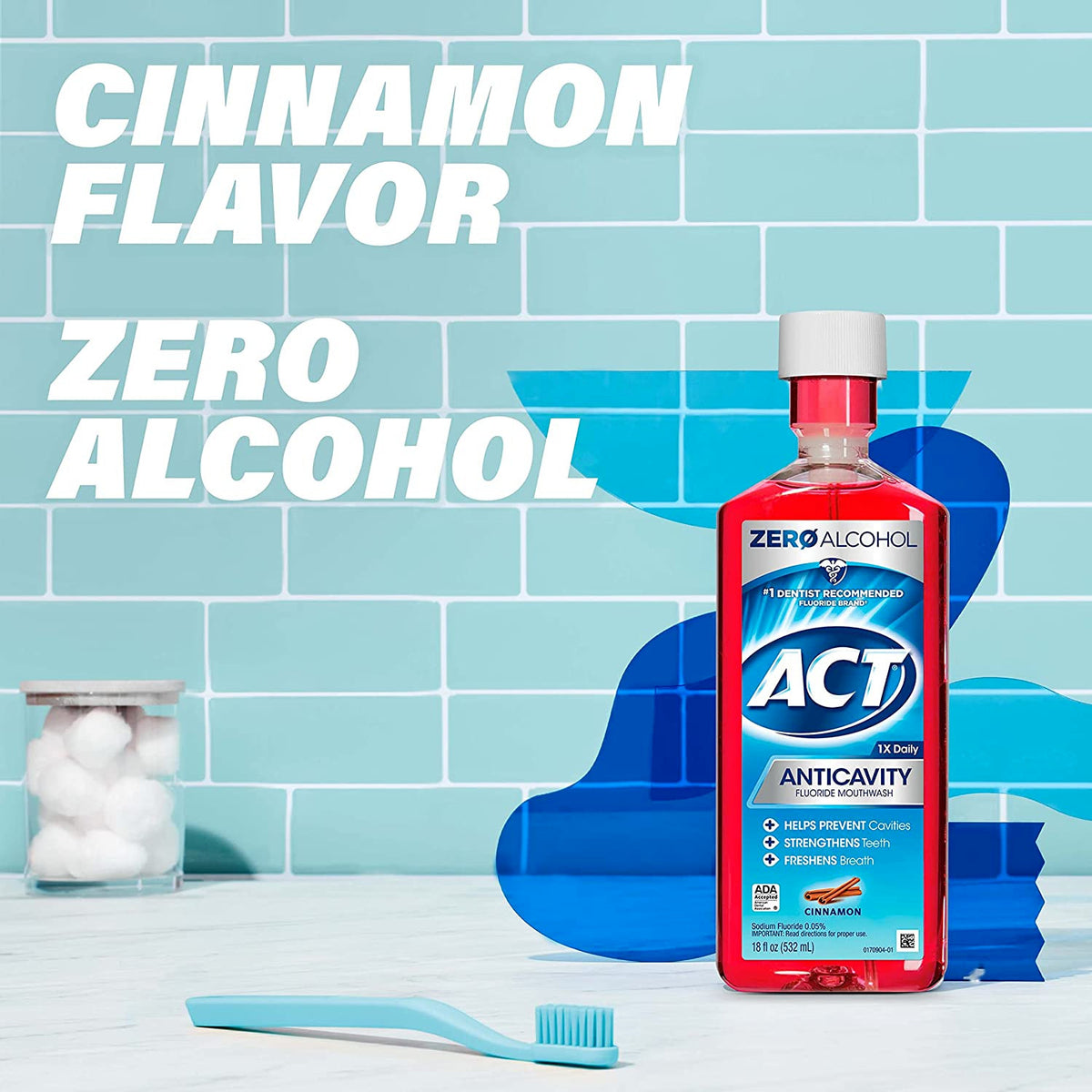 Anticavity Fluoride Mouthwash Zero Alcohol Cinnamon Flavor 18 Fl Oz