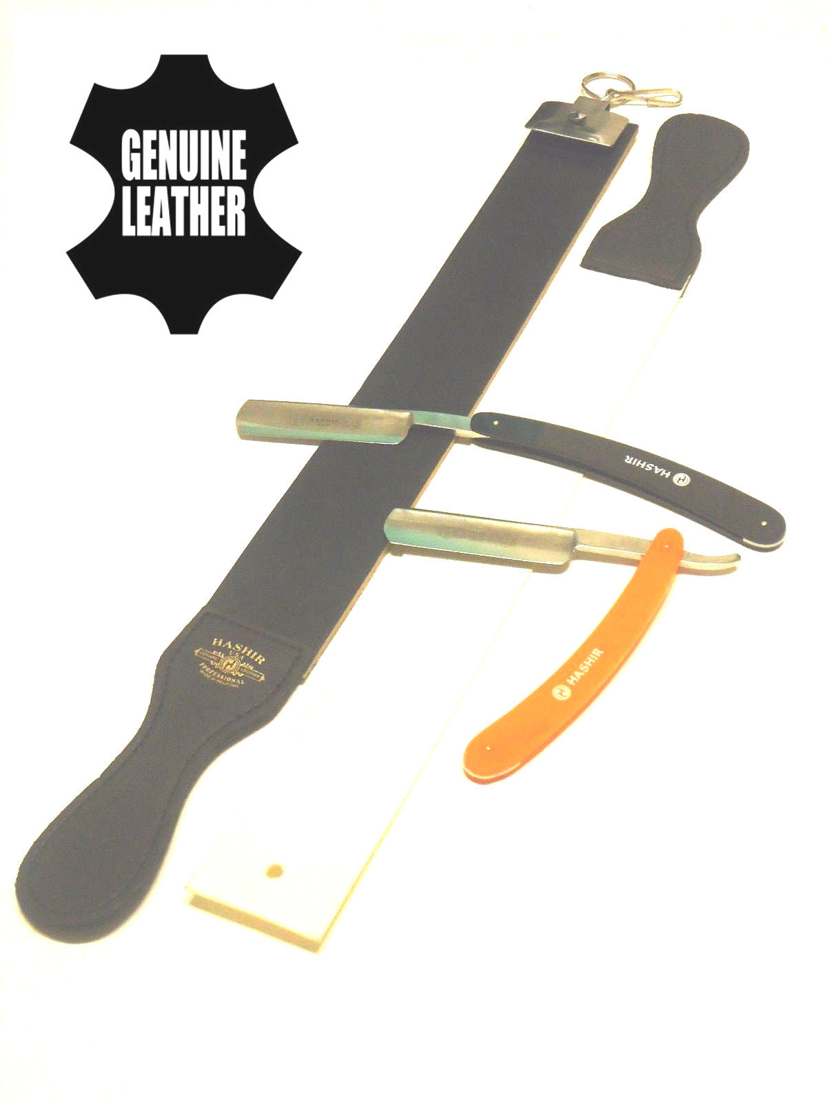 Professional Folding Straight Razors & Leather Strop Set - Safety Shaving Kit