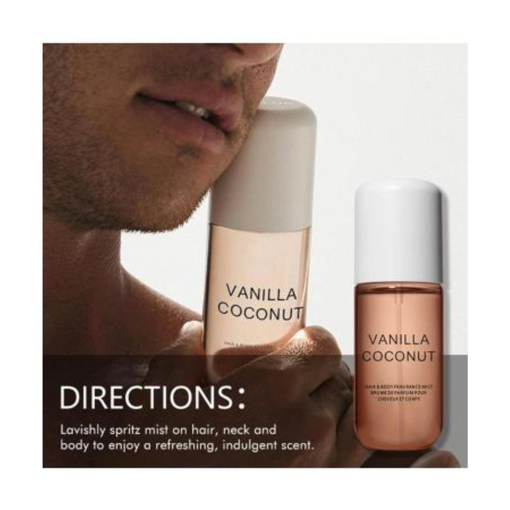 Vanilla Coconut Body and Hair Fragrance Spray - 90ml, Unisex Perfume